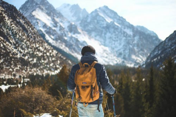 a person hiking in nature
